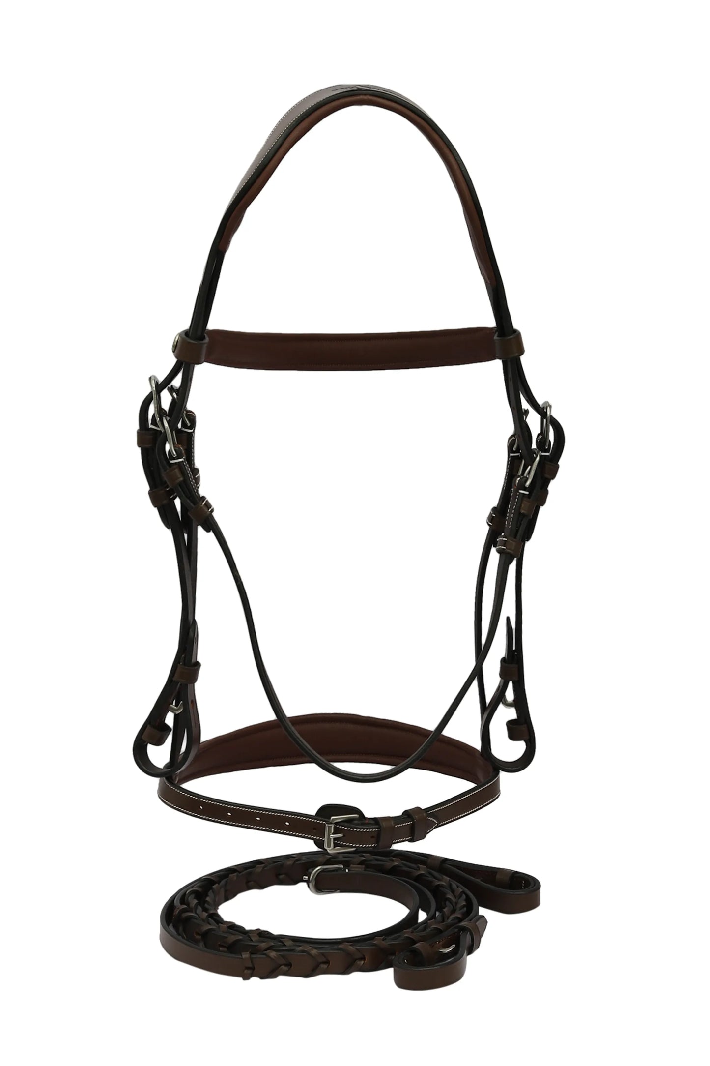 Henri de Rivel Pro Mono-Crown Padded Wide Noseband Bridle - Australian Nut