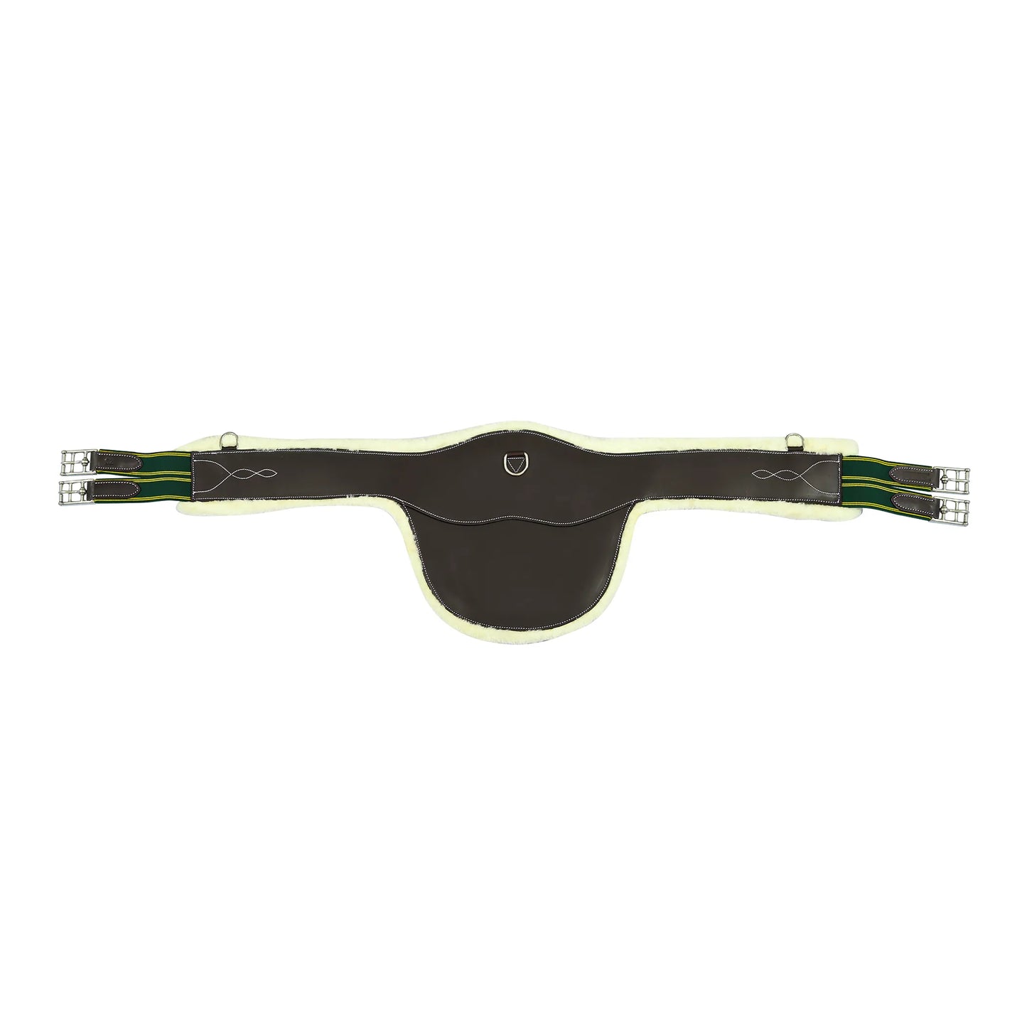 Henri de Rivel Anatomic Jumping Belly Guard Girth with Sherpa Fleece-Havana