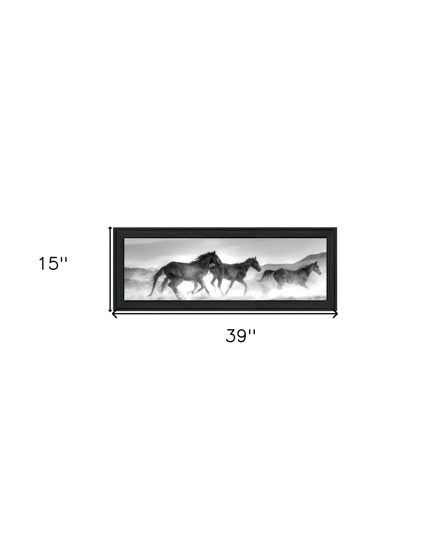 Horses Rolling By Black Framed Print Wall Art