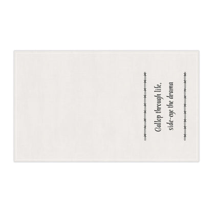"Gallop through Life, side-eye the drama" Horse-tastic Tea/bar Towels with Inspiring Quotes, Kitchen Decor, Gift for Horse Lovers, Unique Home Accessories, Perfect for Housewarming