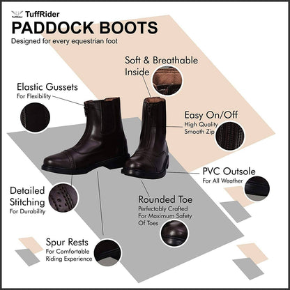 TuffRider Children's Starter Front Zip Paddock Boots