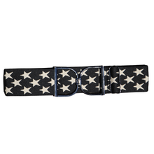 Snaffle Comfort Fit Belt - Black with Cream Stars (2" wide)
