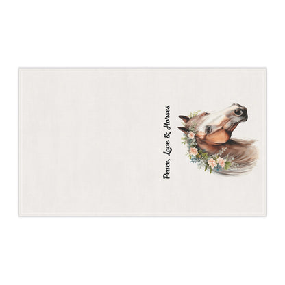 Peace, Love & Horses Tea Towels - Perfect for Equestrian Homes, Farmhouse Decor, Horse Lovers, Kitchen Essentials, Gift for Animal Lovers