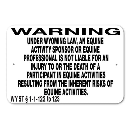 Equine Liability Signs U - W