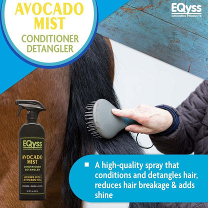 EQyss Avocado Mist Conditioner Spray 32oz. Horse Detangler Shine Reduce Breakage