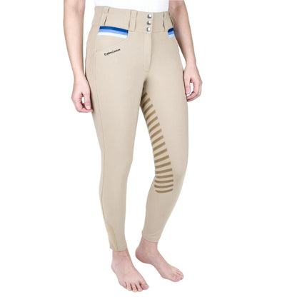 Equine Couture Women's Gradient Full Seat Breech- White w/ Red Stripes- 24