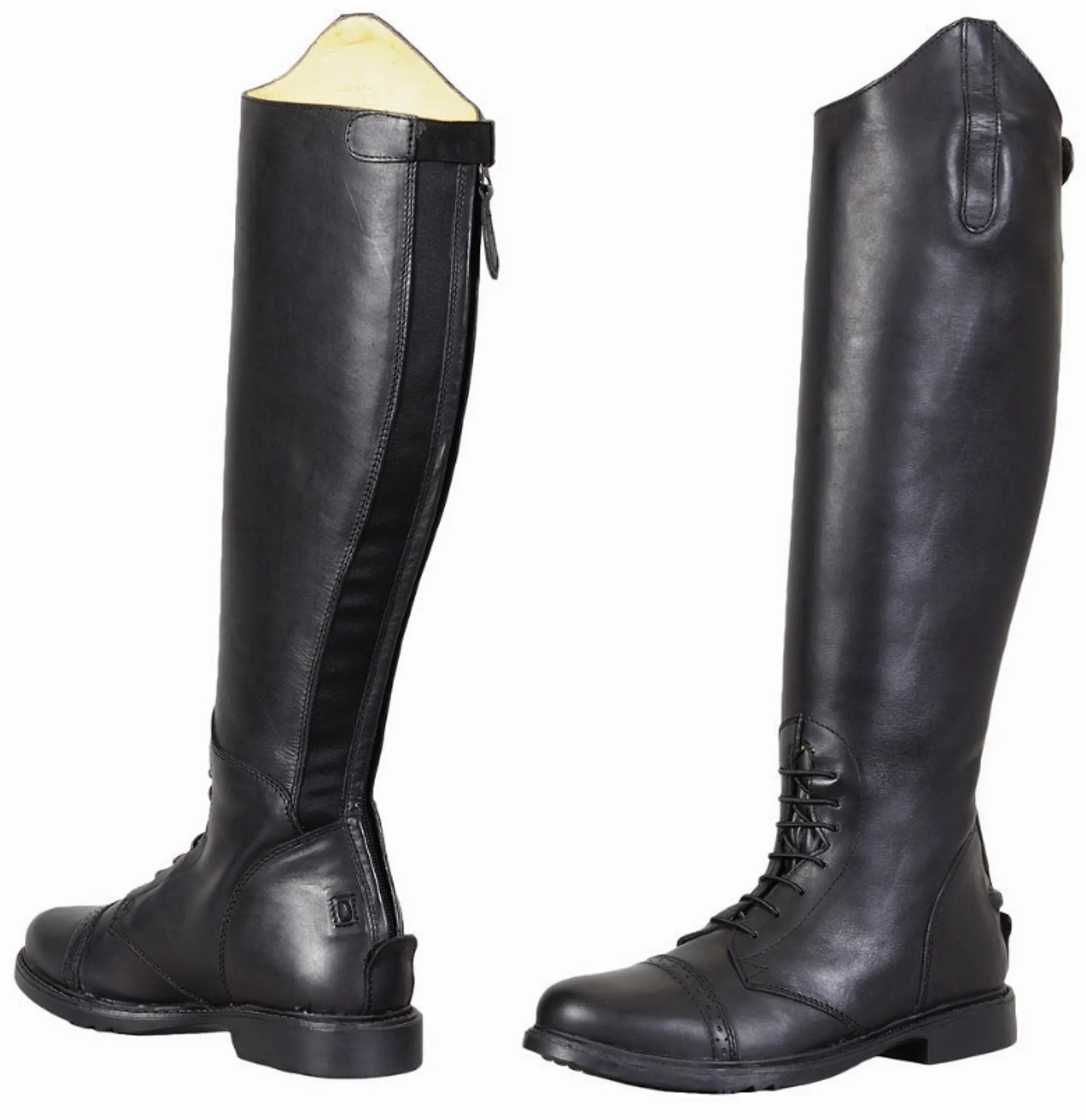TuffRider Kids Baroque Leather Back Zipper Field Boots - Color: Black | Pack Of: 1