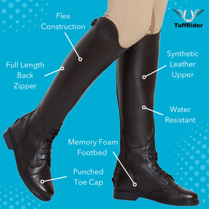 TuffRider Women Synthetic Leather Starter Back Zipper Field Boots - Pack Of: 1