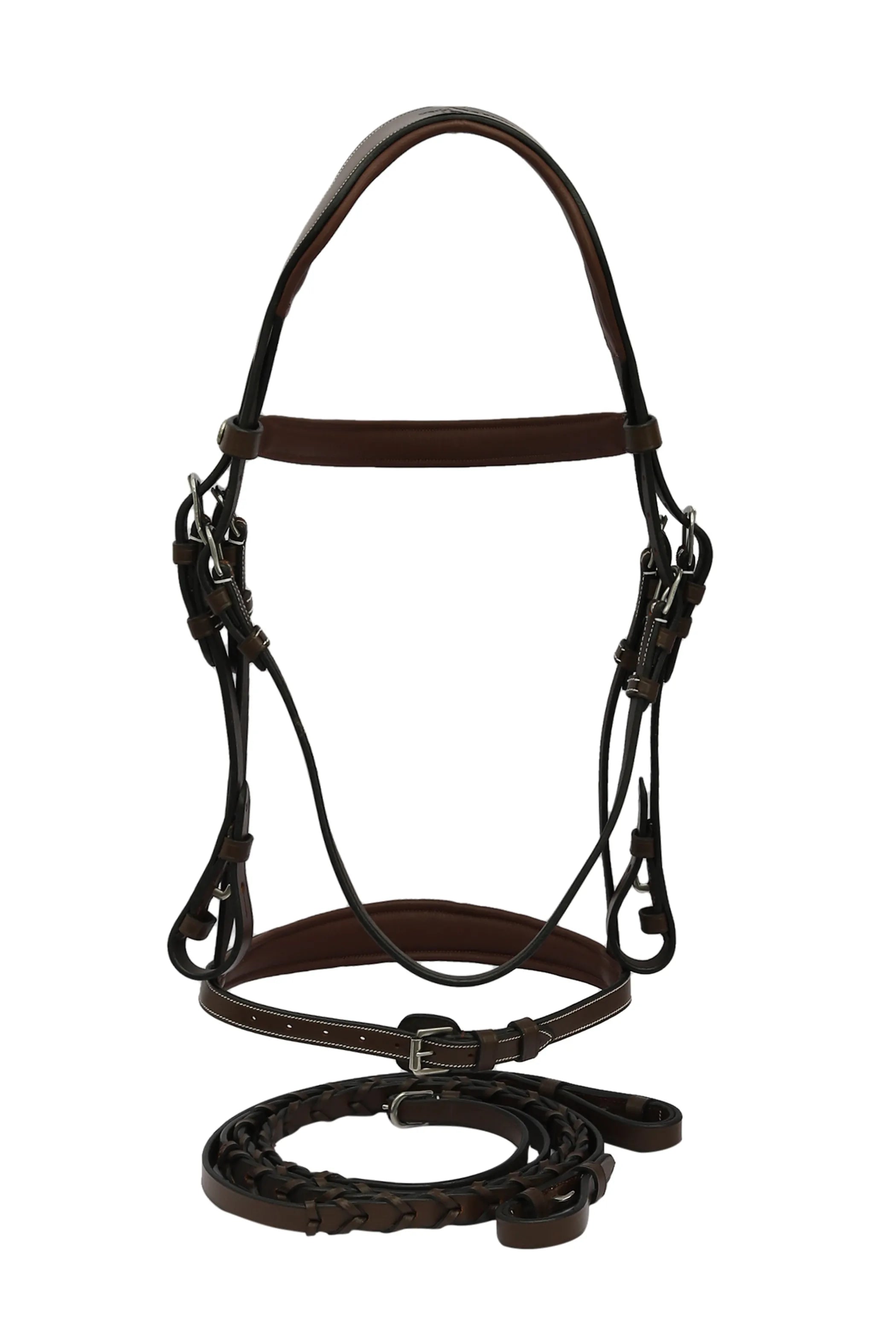 Henri de Rivel Pro Mono-Crown Padded Wide Noseband Bridle - Australian Nut