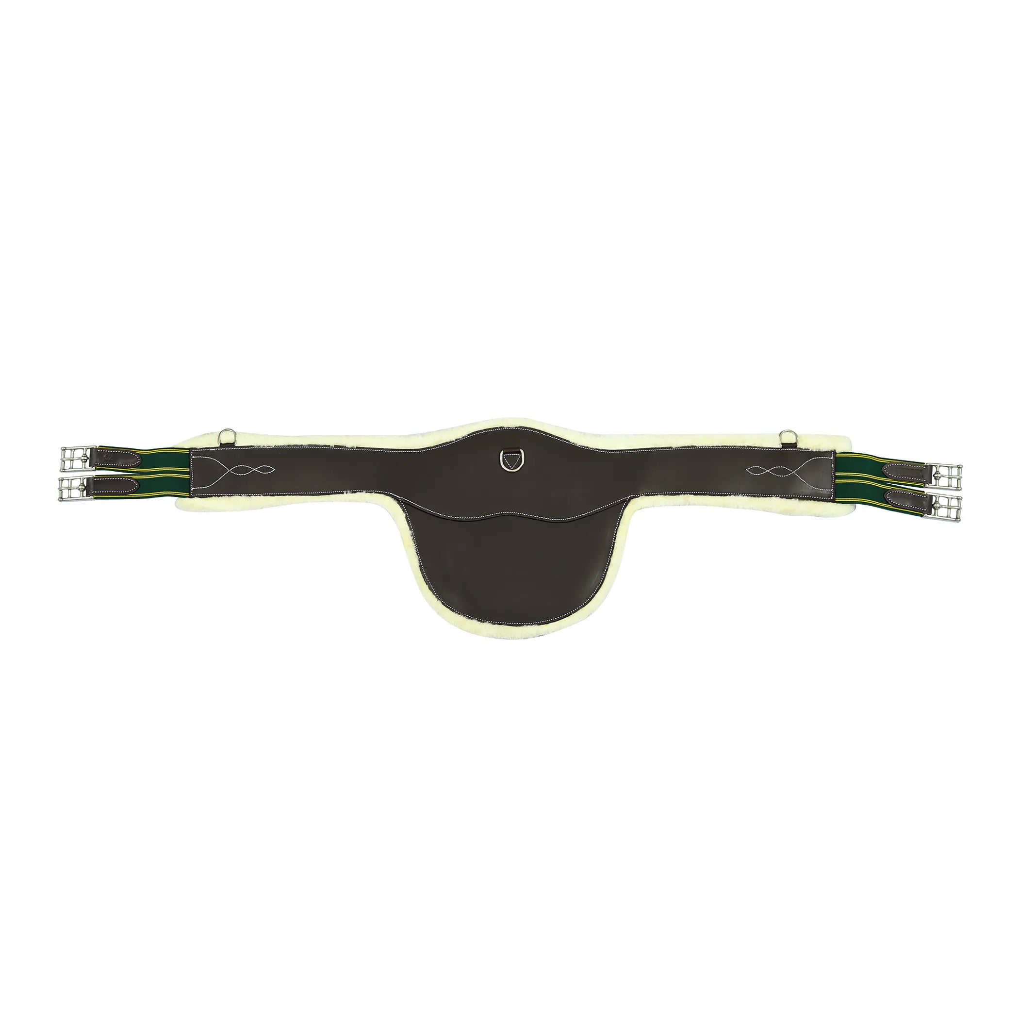 Henri de Rivel Anatomic Jumping Belly Guard Girth with Sherpa Fleece-Havana
