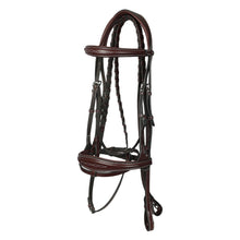 Henri de rivel Jamaika Pro Anatomical Fancy Raised Wide Flash Noseband Bridle with Raised laced reins-Australian Nut