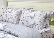 AWST Int'l "Lila" Elegant Horse Sheet Set- White w/ Gray