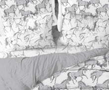 AWST Int'l "Lila" Elegant Horse Sheet Set- White w/ Gray