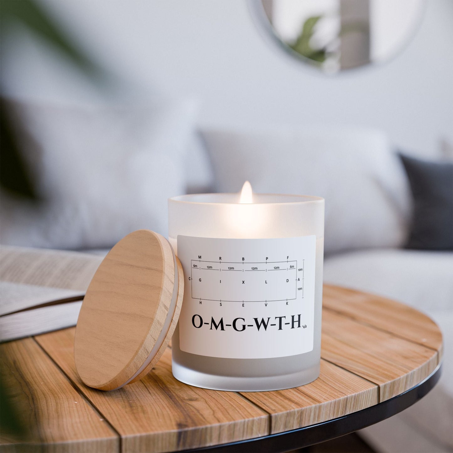 Frosted Glass Candle, 11oz - Dressage Course - OMGWTH