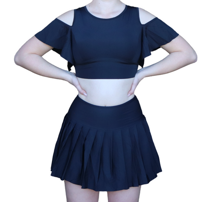 Pleated Tennis Skirt - Black