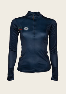 Espoir Lumiere Eternal Collection Navy Quarter Zip Sun Shirt Short Sleeve