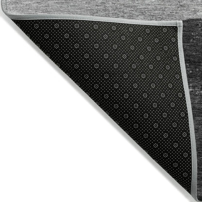 3' X 5' Gray And Charcoal Horse Washable Indoor Outdoor Area Rug
