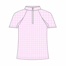 JPC Equestrian - Dapplebay Kids Pink Gingham 1/4 Zip - Short Sleeve