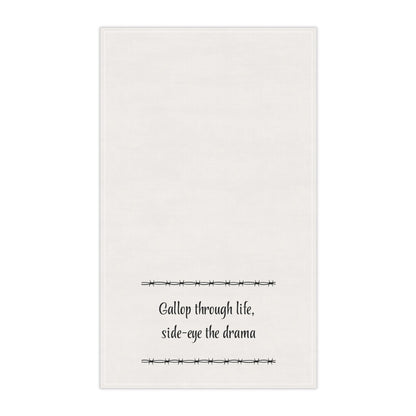 "Gallop through Life, side-eye the drama" Horse-tastic Tea/bar Towels with Inspiring Quotes, Kitchen Decor, Gift for Horse Lovers, Unique Home Accessories, Perfect for Housewarming