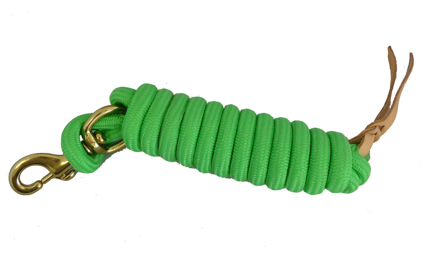 AJ Tack 9 Foot Nylon Lead Rope with Leather Popper