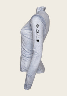 Espoir Lumiere Eternal Collection Melange Grey Quarter Zip Sun Shirt SHORT SLEEVE