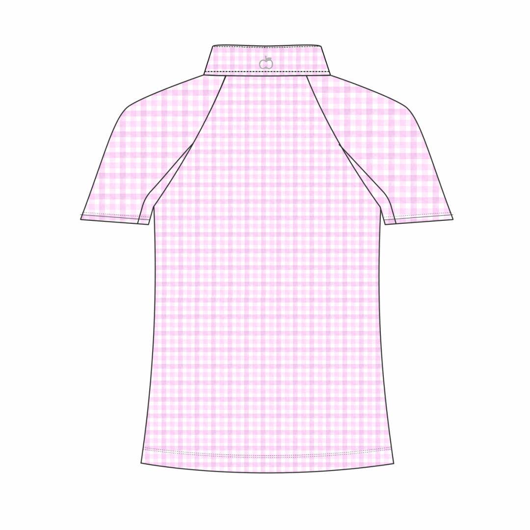 JPC Equestrian - Dapplebay Kids Pink Gingham 1/4 Zip - Short Sleeve