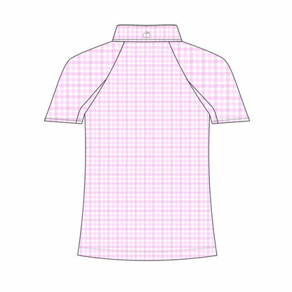 JPC Equestrian - Dapplebay Kids Pink Gingham 1/4 Zip - Short Sleeve