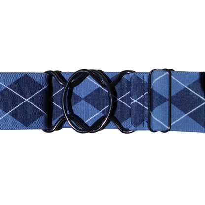 Comfort Fit Belt - Blue Argyle