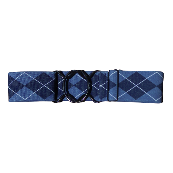 Comfort Fit Belt - Blue Argyle