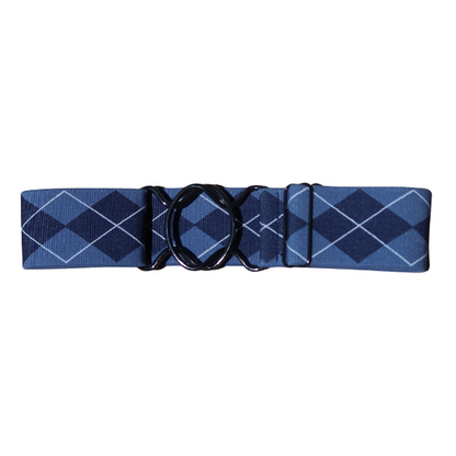 Comfort Fit Belt - Blue Argyle