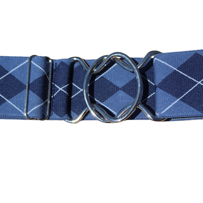 Comfort Fit Belt - Blue Argyle