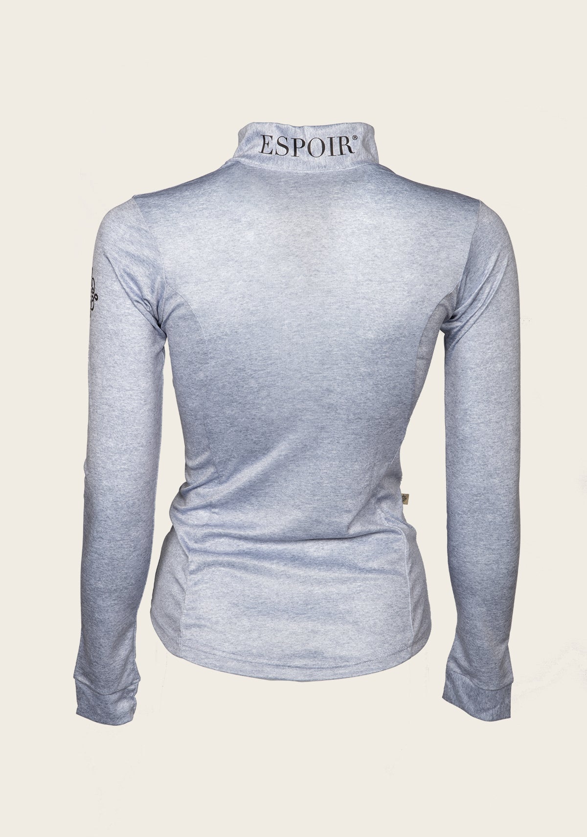 Espoir Lumiere Eternal Collection Melange Grey Quarter Zip Sun Shirt SHORT SLEEVE