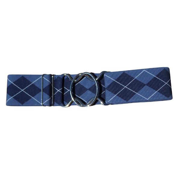 Comfort Fit Belt - Blue Argyle