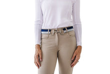 Bit Buckle Glitter Belt - Navy Silver
