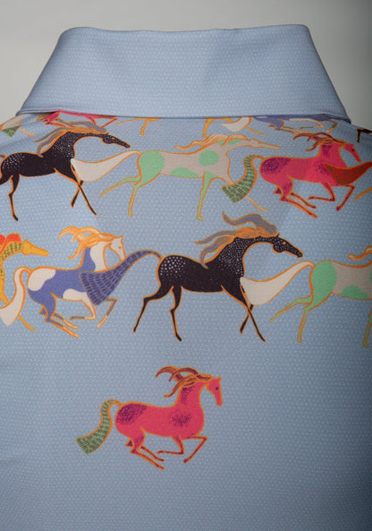 Espoir Colorful Running Horses Ladies’ Shirt