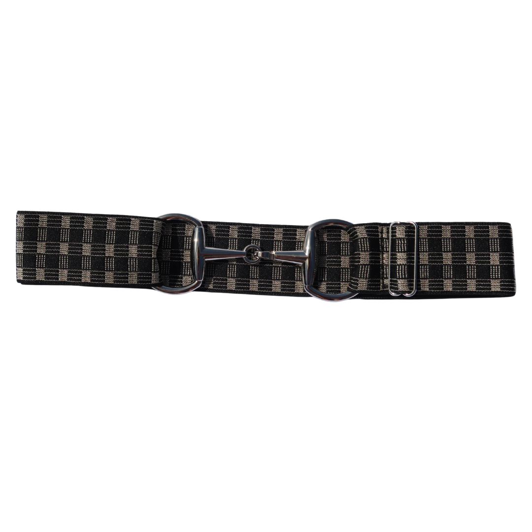 Snaffle Comfort Fit Belt - Black & White Checkered