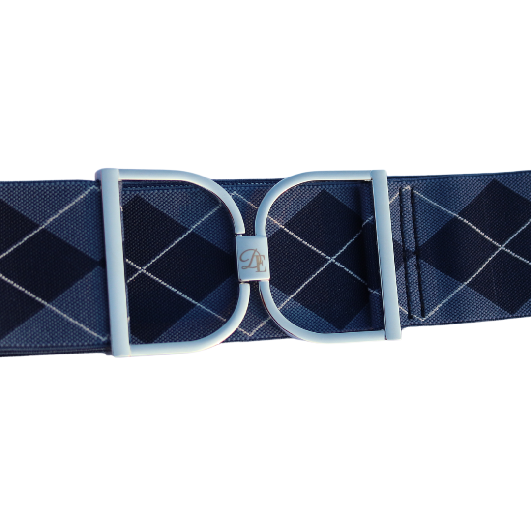 Comfort Fit Belt - Blue Argyle