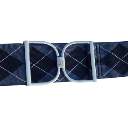 Comfort Fit Belt - Blue Argyle
