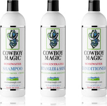 Cowboy Magic Shampoo + Conditioner + Detangler & Shine 16 Ounce each With Silk Panthenol and Honey Great For Horse, Humans, And Dogs Too Silky Coats And Hair