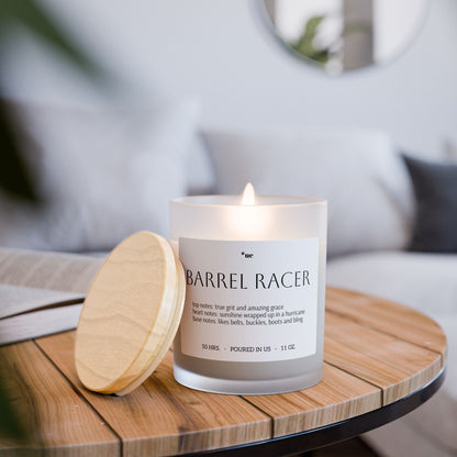 Frosted Glass Candle, 11oz - Barrel Racer
