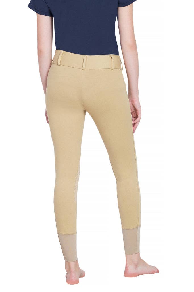 TuffRider Ladies Cotton Wide Waistband Knee Patch Breeches