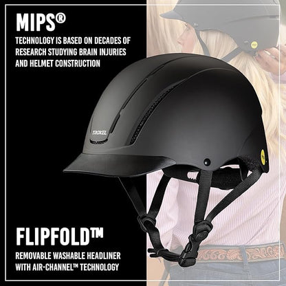 Troxel Spirit Full Coverage Horse Riding Helmet, Low-Profile & Adjustable Design, Safety Horseback Riding Gear, Small (6-1/2-6-7/8), Black Duratec