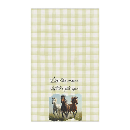 Rustic Horse Tea Towels, Farmhouse Kitchen Decor, Gift for Horse Lovers, Country Home, Eco-Friendly Cotton Towels