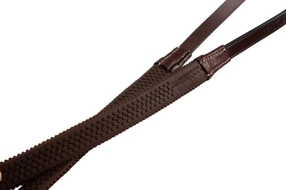 Huntley Equestrian Fancy Stitched Rubber Reins, 5/8" Inch Width