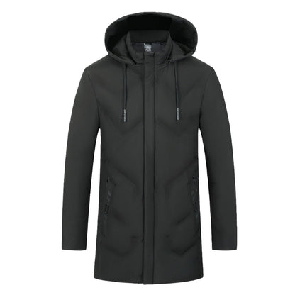 Thickened Mid-length Casual Warm Cotton Men's Jacket