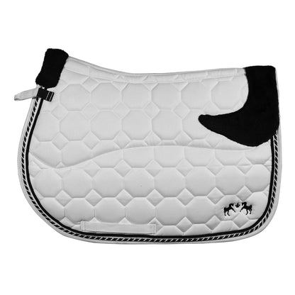 Equine Couture Luxe Saddle Pad with White Sherpa Fleece lining