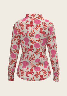 Peony in Pink Ladies Casual Button Shirt