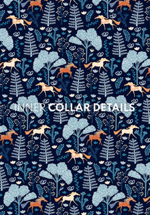  White with Forest on Navy Inner Details Short Sleeve Show Shirt