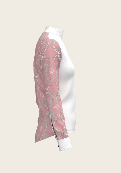 Roped Bridles on Rose Long Sleeve Show Shirt
