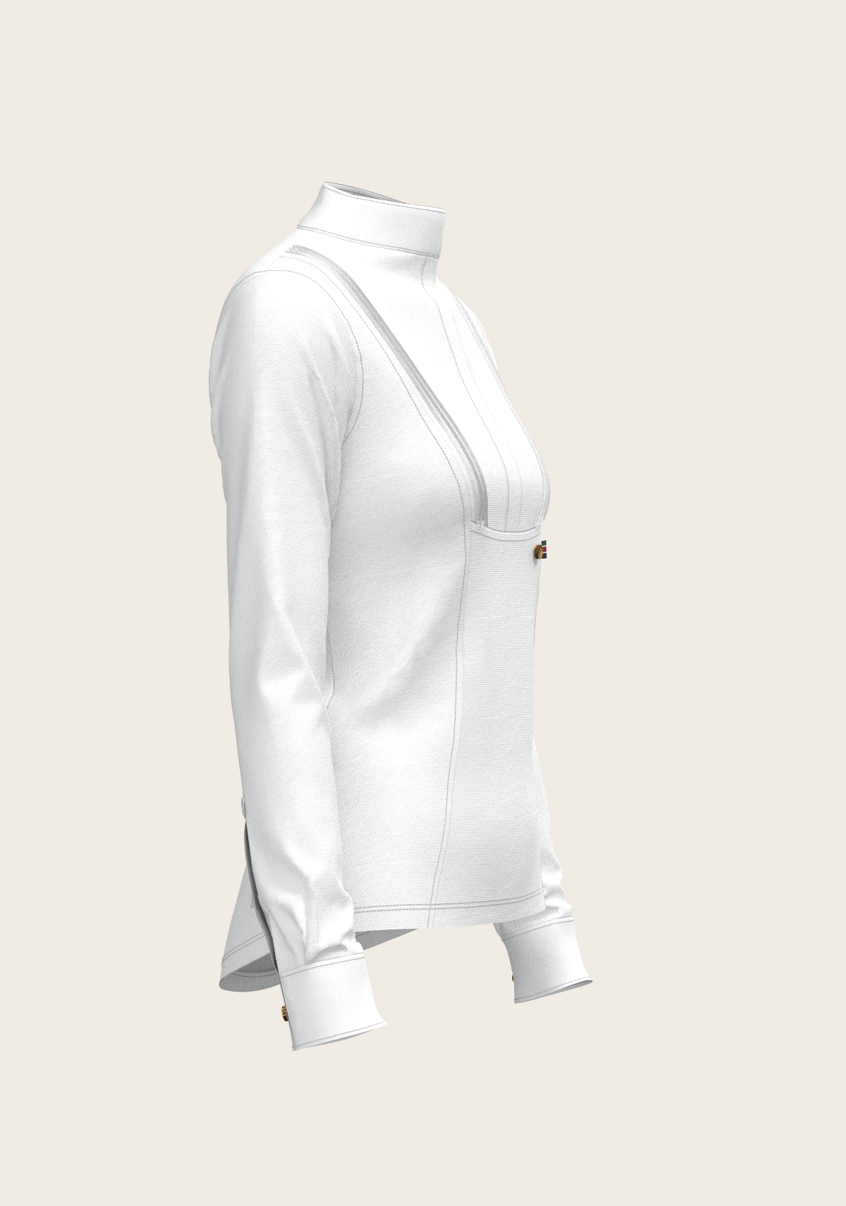 Short Pleated Long Sleeve Show Shirt